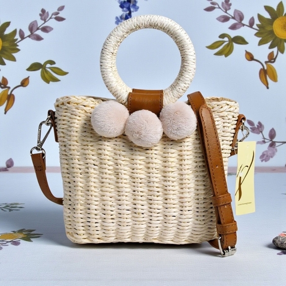 Chic Pom-Pom Straw Bucket Bag – Your Year-Round Trendy In-Style Companion 🌸 - Picture 9 of 13